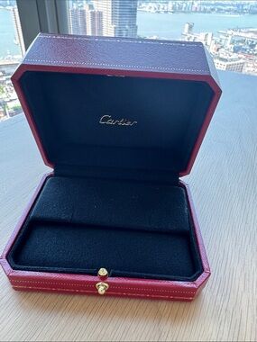 Cartier Burgundy and Gold Small Accessory Box